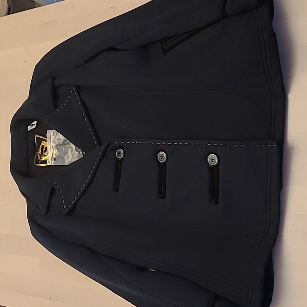 EUC Knitted Dove Anthropologie Black Cotton Blend Button Front Jacket - Picture 11 of 16